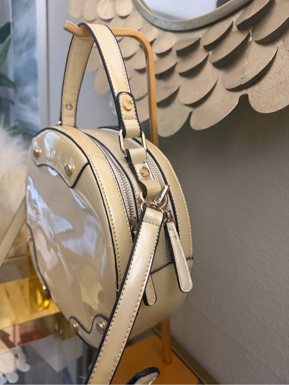 Soft Sage Cream Handbag | Minimal Chic Round Bag - Picture 13 of 15